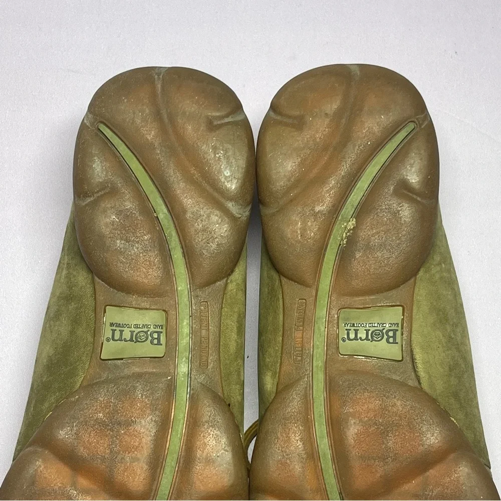 Born Naturals 9 1/2 Men's Lace Up Loafer Outdoor Sole Shoes Olive Green Brown